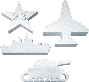 Набор из пенопласта (танк, корабль, самолёт, звезда)